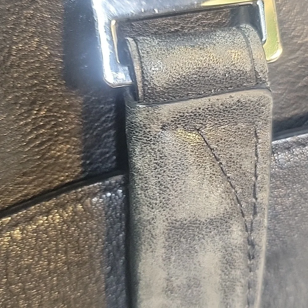 TUMI Beacon Hill Large Leather Laptop‎ Briefcase Black Bag 12.5X16.5 inches